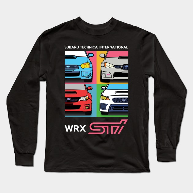 WRX STI Warhol Inspired Shirt Long Sleeve T-Shirt by bettyjane88